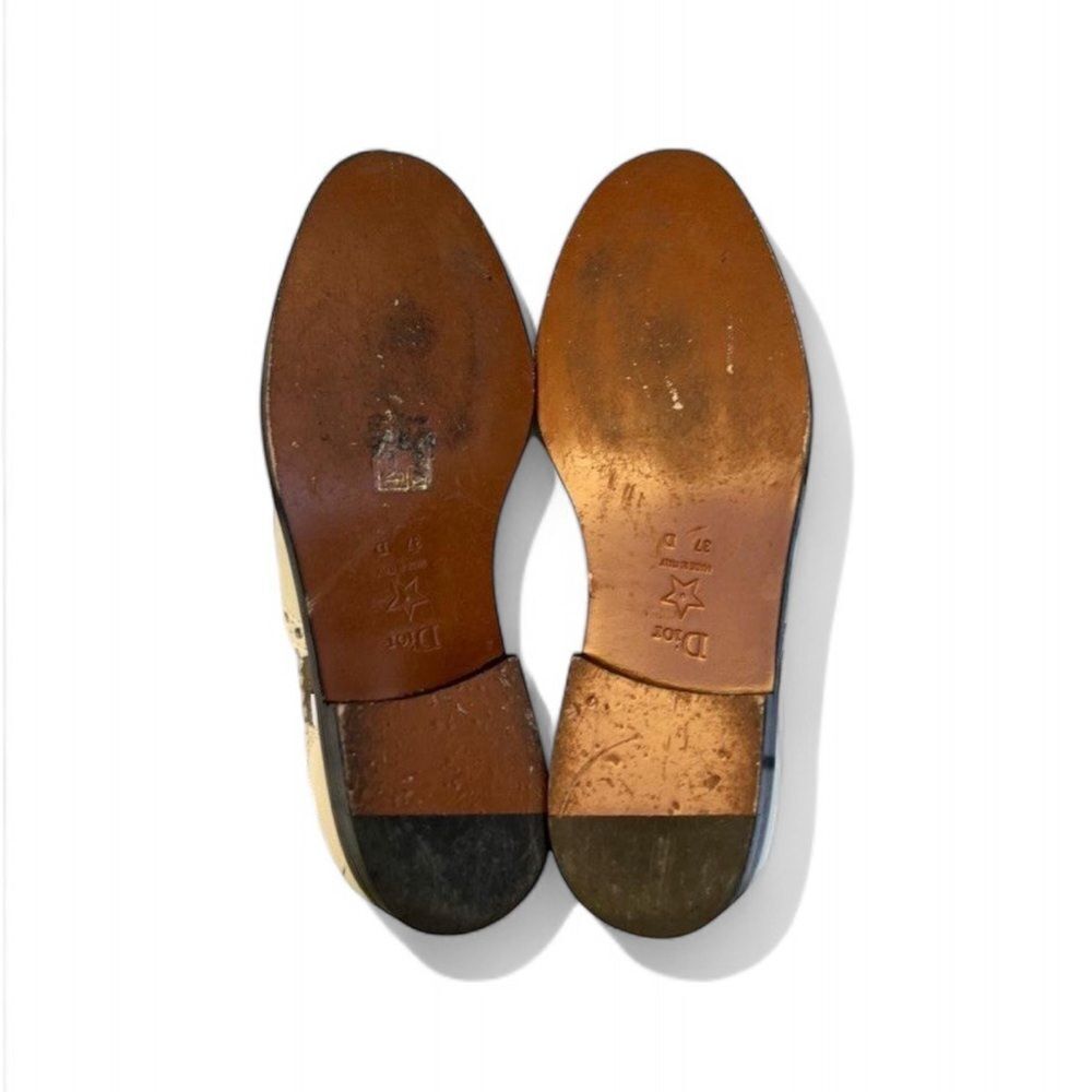 DIOR Teddy-D Derby Off White Cut-Out Accent Calf-Skin Oxfords Size EU37 D - Picture 10 of 12
